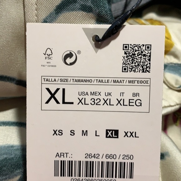 NWT. Zara Monkey Print Cropped Shirt Size XL, XXL. - Picture 5 of 6